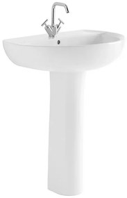 Lavabo con colonna 60 cm Geberit in ceramica lucida Colibrì