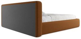 Letto matrimoniale imbottito in terracotta con contenitore a griglia 180x200 cm Kiana - Makamii