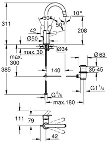 GROHE 24203002 - Miscelatore lavabo START, misura L, cromo lucido