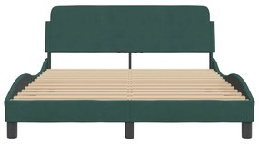 Giroletto con testiera verde scuro 140x200 cm in velluto