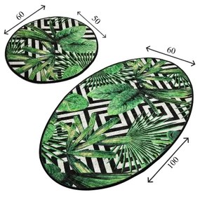 SET 2x Tappeto bagno TROPIC 60x100 cm verde