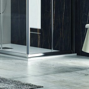 Box doccia 140x70 cm angolare cristallo trasparente anticalcare KF1000 - KAMALU
