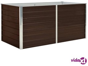 vidaXL Letto di Coltura Rialzato Marrone 160x80x77cm Acciaio Zincato