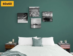 Set di quadri – Paradiso in terra in bianco e nero