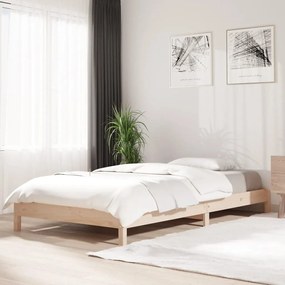 Letto Impilabile 90x200cm İn Legno Massello Di Pino /