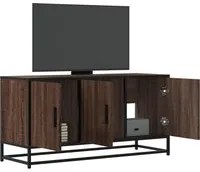 Mobile TV Rovere Marrone 100x35x50 cm Legno Multistrato Metallo 848833