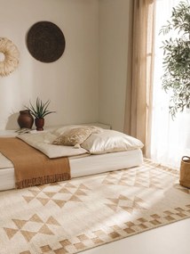 benuta Pure Kelim tessuto a mano Mahila Marroncino 120x170 cm - Tappeto design moderno soggiorno
