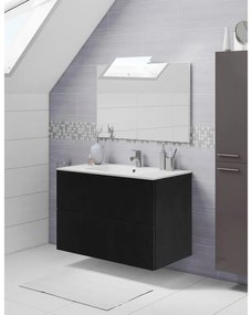 Mobile sottolavabo e lavabo Neo rovere nero L 90 x H 64 x P 48 cm 1 vasca 2 cassetti