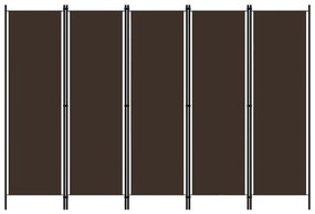 Paravento A 5 Pannelli Marrone 250x180 Cm /