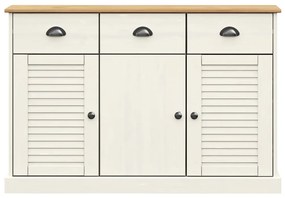 Credenza cassetti vigo 113x40x75 cm legno massello pino bianco