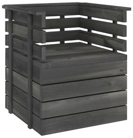 Set Divani da Giardino su Pallet 5 pz Legno Pino Grigio Scuro