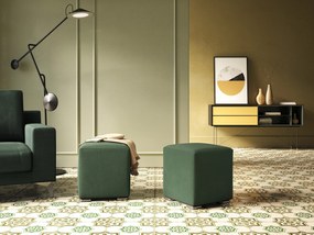 Cube pouf in microfibra smacchiabile T11 verde