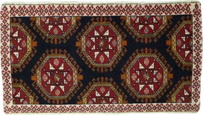 Shiraz Tappeto persiano 90x50 Blu (Iran) Annodato A Mano