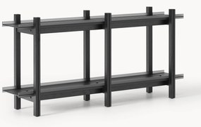 Scaffale in legno di quercia con ripiani in vetro Alex