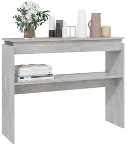 Tavolino Consolle Grigio Cemento 102x30x80cm Legno Multistrato