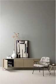 Poltrona beige con rivestimento in ciniglia Aure – WOOOD