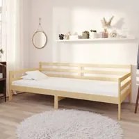 Divano Letto con Materasso 90x200 cm Legno Massello di Pino 3083584