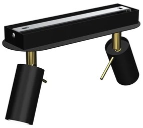 Faretto PRESTON 2xGU10/40W/230V nero/oro