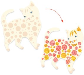 Gioco creativo con adesivi - simpatici gattini