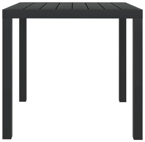 Tavolo da giardino nero 80x80x74 cm in alluminio e wpc