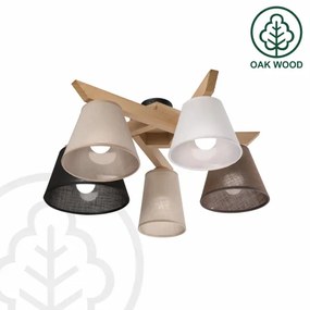 Brilagi - LED  Lampadario a plafone ANTHONY 5xE14/40W/230V quercia