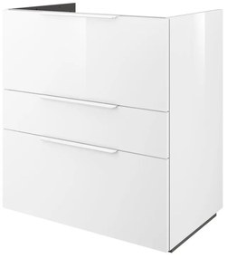 Mobile da bagno a terra sotto lavabo L 75 x H 84 x P 48 cm bianco laccato lucido, 3 cassetti SENSEA Neo Frame
