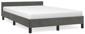 Giroletto Senza Materasso Grigio Scuro 120x190 Cm Velluto /