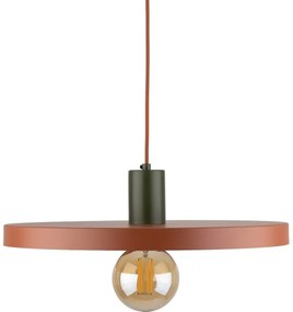 Lampadario a sospensione con filo SILA 1xE27/15W/230V diametro 40 cm color mattone/verde