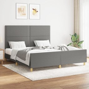 Giroletto Senza Materasso Grigio Scuro 160x200 Cm Tessuto /