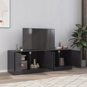 Mobili tv 2 pz neri 67x39x44 cm in acciaio