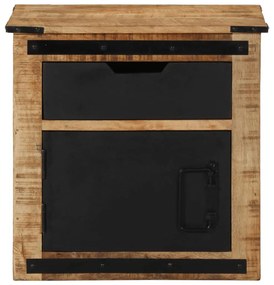 Comodino 45x40x45 cm in legno massello di mango