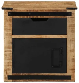 Comodino 45x40x45 cm in legno massello di mango
