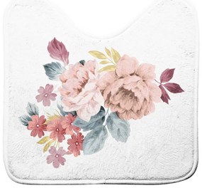 Tappetino per il bagno bianco e rosa per WC 45x45 cm Jayana – douceur d'intérieur