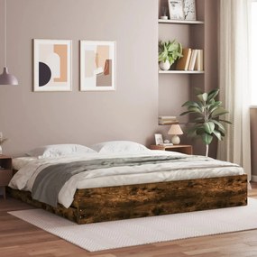 Giroletto Con Cassetti Rovere Fumo 200x200 Cm Legno Multistrato /