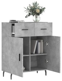 Credenza grigio cemento 69,5x34x90 cm in legno multistrato