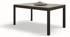 Tavolo TROPEA in legno, finitura grigio cemento e metallo verniciato antracite, allungabile 160×90 cm – 210×90 cm