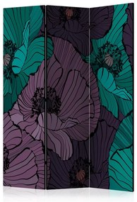 Paravento  Flowerbed [Room Dividers]  Colore Viola, Dimensioni e Misure 135x172