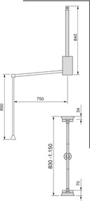 Appendiabiti regolabile per armadio 83 - 115 cm moka in Acciaio e Tecnoplastica