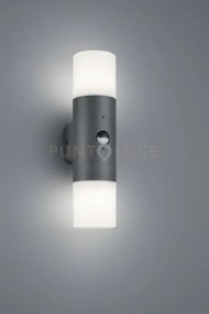 Hoosic applique led cilindro antracite e doppio diff. bianco con se...