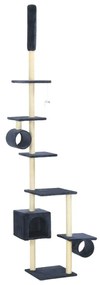 Albero per Gatti con Pali Tiragraffi in Sisal 260 cm Blu Scuro