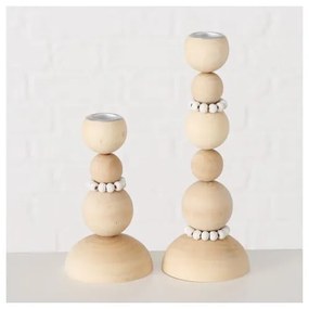 Set di 2 candelieri in legno Beads - Boltze