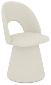 Sedia da pranzo color crema in imbottito Kalo – Makamii