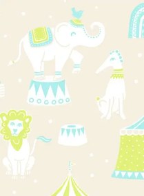 Majvillan Tapete Circus - Beigegrey/ Turquoise/ Green/ White