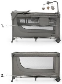 KINDERKRAFT - Culla da viaggio JOY 2 con accessori grigio