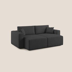 Morfeo divano con seduta estraibile in morbido tessuto impermeabile T02 nero 180 cm
