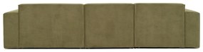 Divano angolare in velluto a coste verde (angolo destro) Sting - Scandic