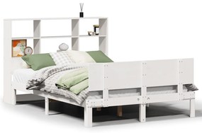 Letto libreria senza materasso bianco 140x200 cm legno di pino