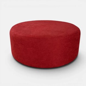 Pouf Tondo Dante L70 cm in Tessuto Antimacchia BORDEAUX