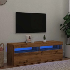 Mobile Porta Tv Con Led Artigianale 120x35x40 Cm Multistrato /