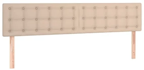 Testiera cappuccino a led 180x5x78/88 cm in similpelle
